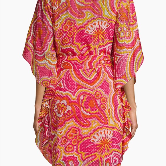 Trina Turk Paradise silk blend caftan and slip - Picture 4 of 9